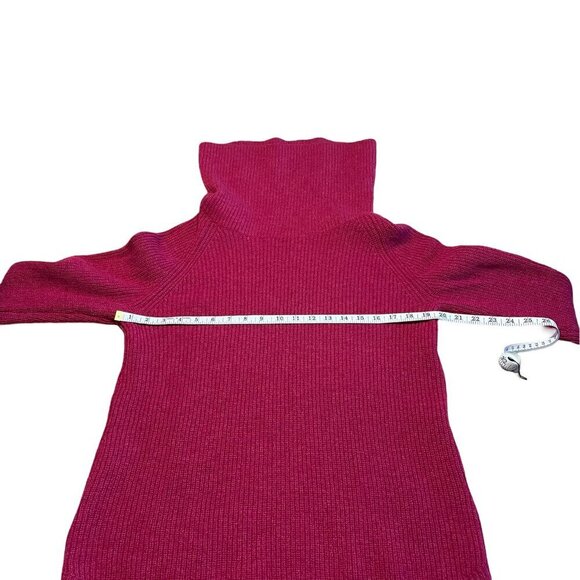 TAHARI Dark Pink Cowl Neck Sweater Merino Wool Blend Raspberry Women's Medium - Picture 10 of 13